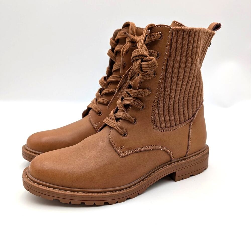 Sam Edelman Lydell Mini Lace-Up Combat Boots Kids' Rich Brown Size US4M EU36